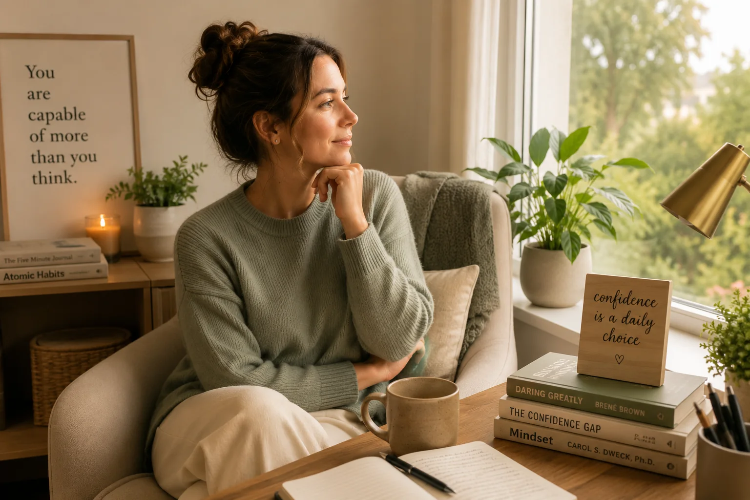 Peaceful portrait style image for confidence guide